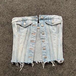 Zara Light Blue Denim Corset